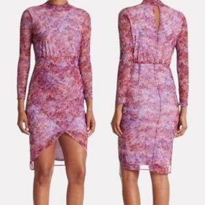 NWT | Laundry by Shelli Segal | Floral Mock Neck Faux Wrap Midi Dress | …